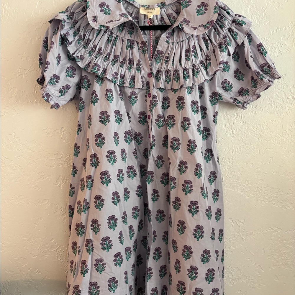 Floral Ruffle Dress in Lilac